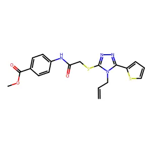 ME 4-((((4-Allyl-5-(2-thienyl)-4H-1,2,4-triazol-3-YL)thio)acetyl)amino)benzoate structure