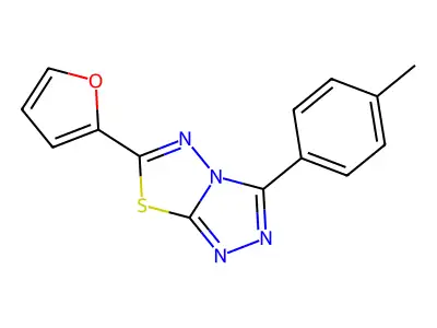 6-(Furan-2-yl)-3-(4-methylphenyl)-[1,2,4]triazolo[3,4-b][1,3,4]thiadiazole structure