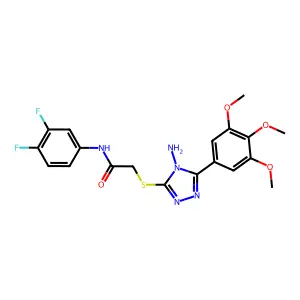 2-{[4-amino-5-(3,4,5-trimethoxyphenyl)-4H-1,2,4-triazol-3-yl]sulfanyl}-N-(3,4-difluorophenyl)acetamide structure