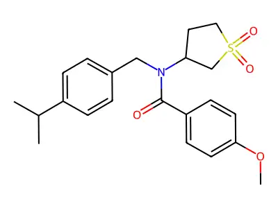 N-(1,1-dioxidotetrahydrothiophen-3-yl)-4-methoxy-N-[4-(propan-2-yl)benzyl]benzamide structure