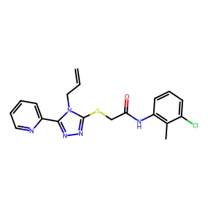 2-{[4-ALLYL-5-(2-PYRIDINYL)-4H-1,2,4-TRIAZOL-3-YL]SULFANYL}-N-(3-CHLORO-2-METHYLPHENYL)ACETAMIDE structure