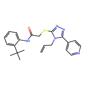 N-(2-tert-butylphenyl)-2-{[4-(prop-2-en-1-yl)-5-(pyridin-4-yl)-4H-1,2,4-triazol-3-yl]sulfanyl}acetamide structure