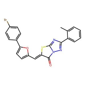(5Z)-5-{[5-(4-bromophenyl)-2-furyl]methylene}-2-(2-methylphenyl)[1,3]thiazolo[3,2-b][1,2,4]triazol-6(5H)-one structure