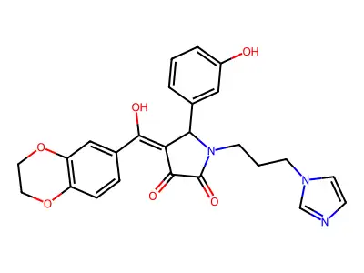 4-(2,3-dihydro-1,4-benzodioxine-6-carbonyl)-3-hydroxy-5-(3-hydroxyphenyl)-1-[3-(1H-imidazol-1-yl)propyl]-2,5-dihydro-1H-pyrrol-2-one structure
