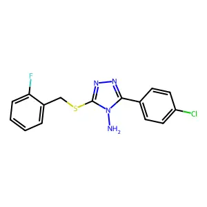 3-(4-Chlorophenyl)-5-((2-fluorobenzyl)thio)-4H-1,2,4-triazol-4-amine structure