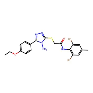 2-{[4-amino-5-(4-ethoxyphenyl)-4H-1,2,4-triazol-3-yl]sulfanyl}-N-(2,6-dibromo-4-methylphenyl)acetamide structure