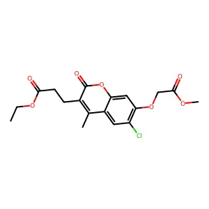 ethyl 3-[6-chloro-7-(2-methoxy-2-oxoethoxy)-4-methyl-2-oxo-2H-chromen-3-yl]propanoate structure