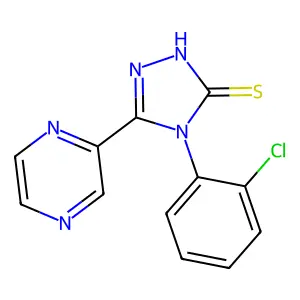 4-(2-chlorophenyl)-3-pyrazin-2-yl-1H-1,2,4-triazole-5-thione structure