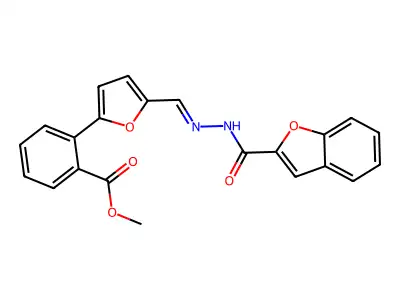 Methyl 2-[5-[(1-benzofuran-2-carbonylhydrazinylidene)methyl]furan-2-yl]benzoate structure