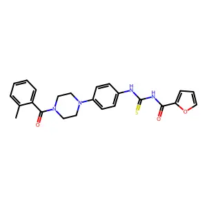 N-[[4-[4-(2-methylbenzoyl)piperazin-1-yl]phenyl]carbamothioyl]furan-2-carboxamide structure
