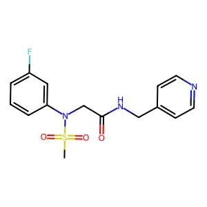 2-[3-fluoro(methylsulfonyl)anilino]-N-(4-pyridinylmethyl)acetamide structure