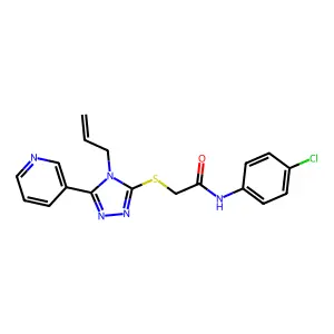 N-(4-chlorophenyl)-2-{[4-(prop-2-en-1-yl)-5-(pyridin-3-yl)-4H-1,2,4-triazol-3-yl]sulfanyl}acetamide structure