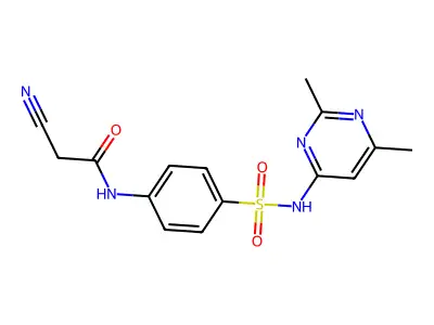 2-cyano-N-{4-[(2,6-dimethylpyrimidin-4-yl)sulfamoyl]phenyl}acetamide structure
