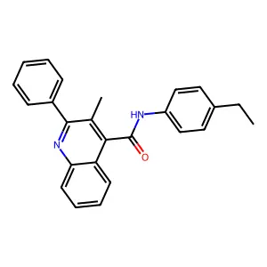 N-(4-ethylphenyl)-3-methyl-2-phenylquinoline-4-carboxamide structure