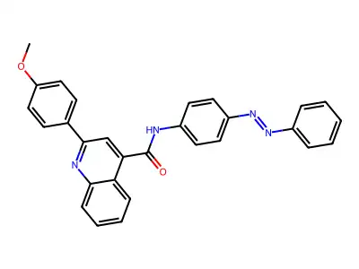 4-Quinolinecarboxamide, 2-(4-methoxyphenyl)-N-[4-(2-phenyldiazenyl)phenyl]- structure