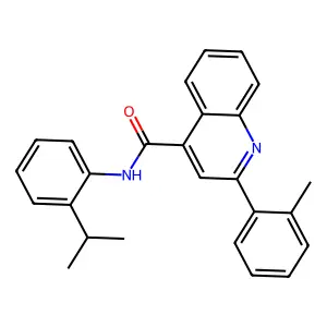 2-(2-methylphenyl)-N-(2-propan-2-ylphenyl)quinoline-4-carboxamide structure