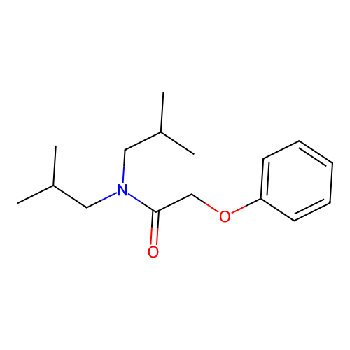 N,N-bis(2-methylpropyl)-2-phenoxyacetamide structure