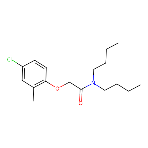 N,N-dibutyl-2-(4-chloro-2-methylphenoxy)acetamide structure