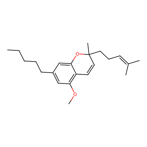 2H-1-Benzopyran, 5-methoxy-2-methyl-2-(4-methyl-3-pentenyl)-7-pentyl- structure