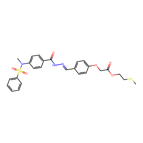 2-(methylsulfanyl)ethyl (4-{(E)-[2-({4-[methyl(phenylsulfonyl)amino]phenyl}carbonyl)hydrazinylidene]methyl}phenoxy)acetate structure
