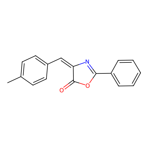 (4E)-4-[(4-methylphenyl)methylidene]-2-phenyl-4,5-dihydro-1,3-oxazol-5-one structure