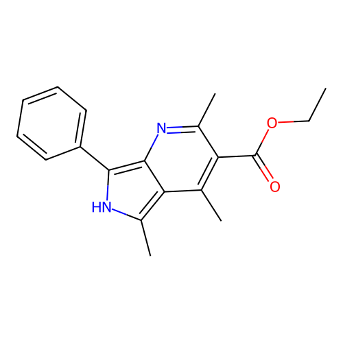 6H-Pyrrolo(3,4-b)pyridine-3-carboxylic acid, 2,4,5-trimethyl-7-phenyl-, ethyl ester structure