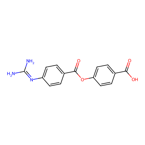 4'-Carboxyphenyl 4-guanidinobenzoate structure