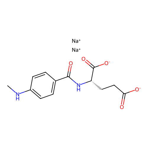 disodium N-(4-(methylamino)benzoyl)-L-glutamate structure