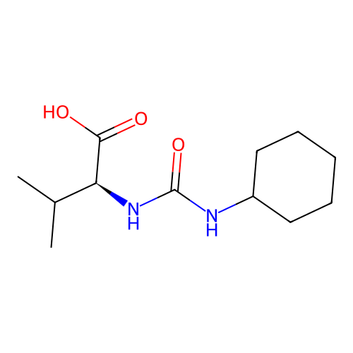 N-(cyclohexylcarbamoyl)-L-valine structure