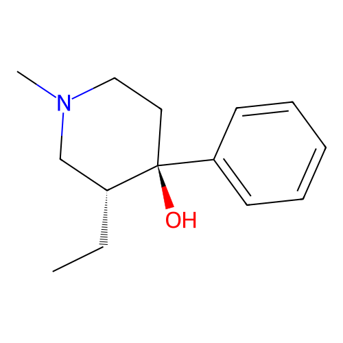 trans-3-Ethyl-1-methyl-4-phenyl-4-piperidinol structure