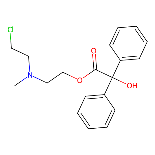 Benzilylcholine mustard structure