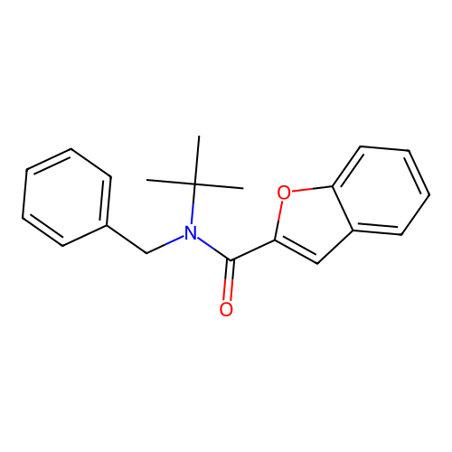 N-benzyl-N-tert-butyl-1-benzofuran-2-carboxamide structure