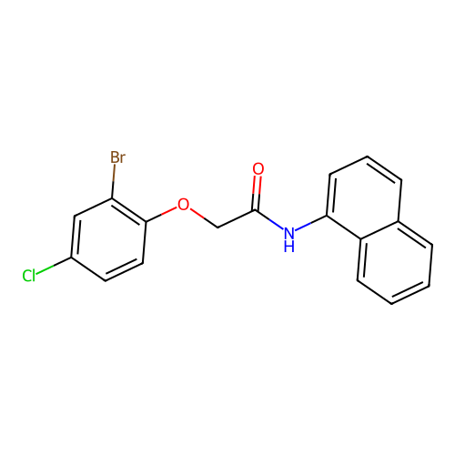 2-(2-bromo-4-chlorophenoxy)-N-(1-naphthyl)acetamide structure