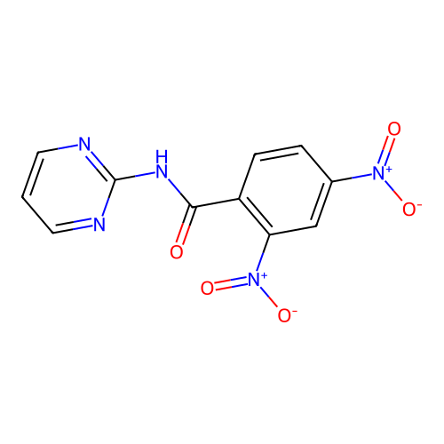 2,4-bisnitro-N-(2-pyrimidinyl)benzamide structure