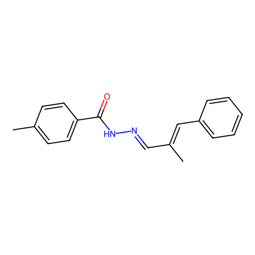 4-methyl-N-[(2-methyl-3-phenylprop-2-enylidene)amino]benzamide structure