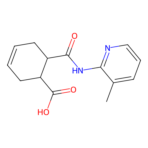 6-[(3-Methylpyridin-2-yl)carbamoyl]cyclohex-3-ene-1-carboxylic acid structure