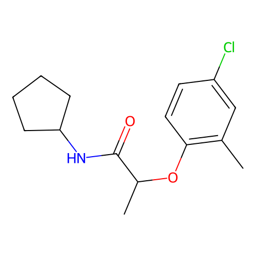 2-(4-chloro-2-methylphenoxy)-N-cyclopentylpropanamide structure