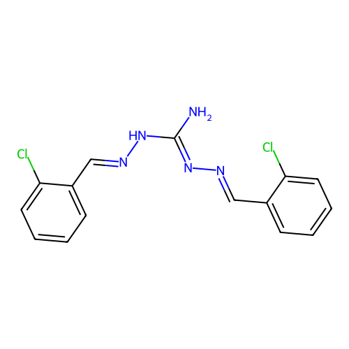 1,2-Bis[(2-chlorophenyl)methylideneamino]guanidine structure