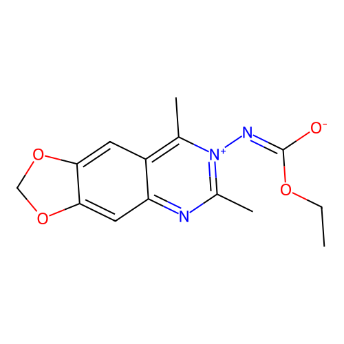 (1Z)-N-(6,8-dimethyl-[1,3]dioxolo[4,5-g]quinazolin-7-ium-7-yl)-1-ethoxymethanimidate structure