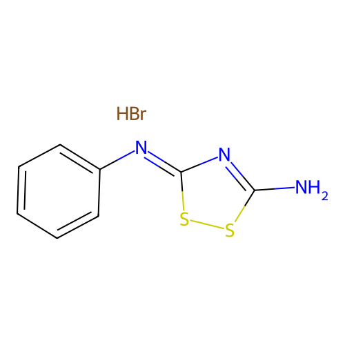 5-Phenylimino-1,2,4-dithiazol-3-amine;hydrobromide structure