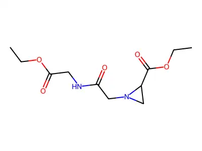 Ethyl 1-(ethoxycarbonylmethylcarbamoylmethyl)aziridine-2-carboxylate structure