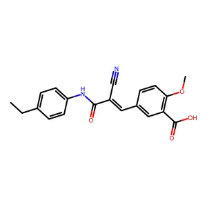 5-{(1Z)-2-cyano-2-[N-(4-ethylphenyl)carbamoyl]vinyl}-2-methoxybenzoic acid structure