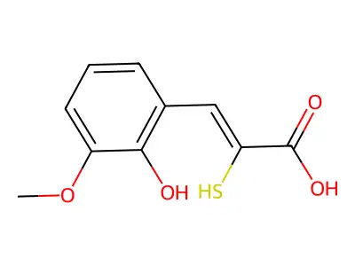 3-(2-Hydroxy-3-methoxyphenyl)-2-sulfanylprop-2-enoic acid structure