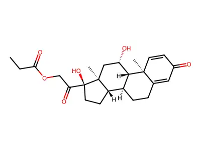 Pregna-1,4-diene-3,20-dione, 11,17-dihydroxy-21-(1-oxopropoxy)-, (11beta)- structure