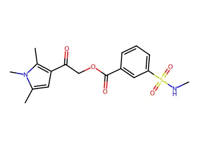 [2-Oxo-2-(1,2,5-trimethylpyrrol-3-yl)ethyl] 3-(methylsulfamoyl)benzoate structure