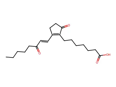 7-[5-Oxo-2-(3-oxooct-1-enyl)cyclopenten-1-yl]heptanoic acid structure