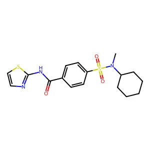 4-[cyclohexyl(methyl)sulfamoyl]-N-(1,3-thiazol-2-yl)benzamide structure