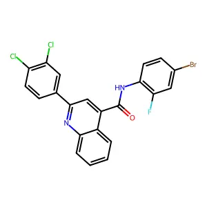 N-(4-bromo-2-fluorophenyl)-2-(3,4-dichlorophenyl)quinoline-4-carboxamide structure