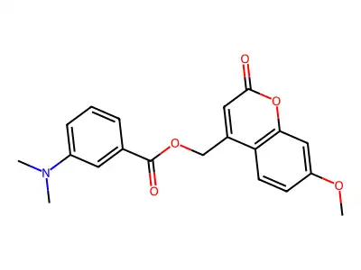 (7-Methoxy-2-oxochromen-4-yl)methyl 3-(dimethylamino)benzoate structure