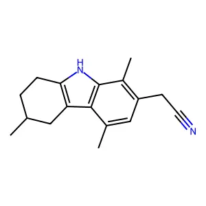 2-(1,4,6-trimethyl-6,7,8,9-tetrahydro-5H-carbazol-2-yl)acetonitrile structure